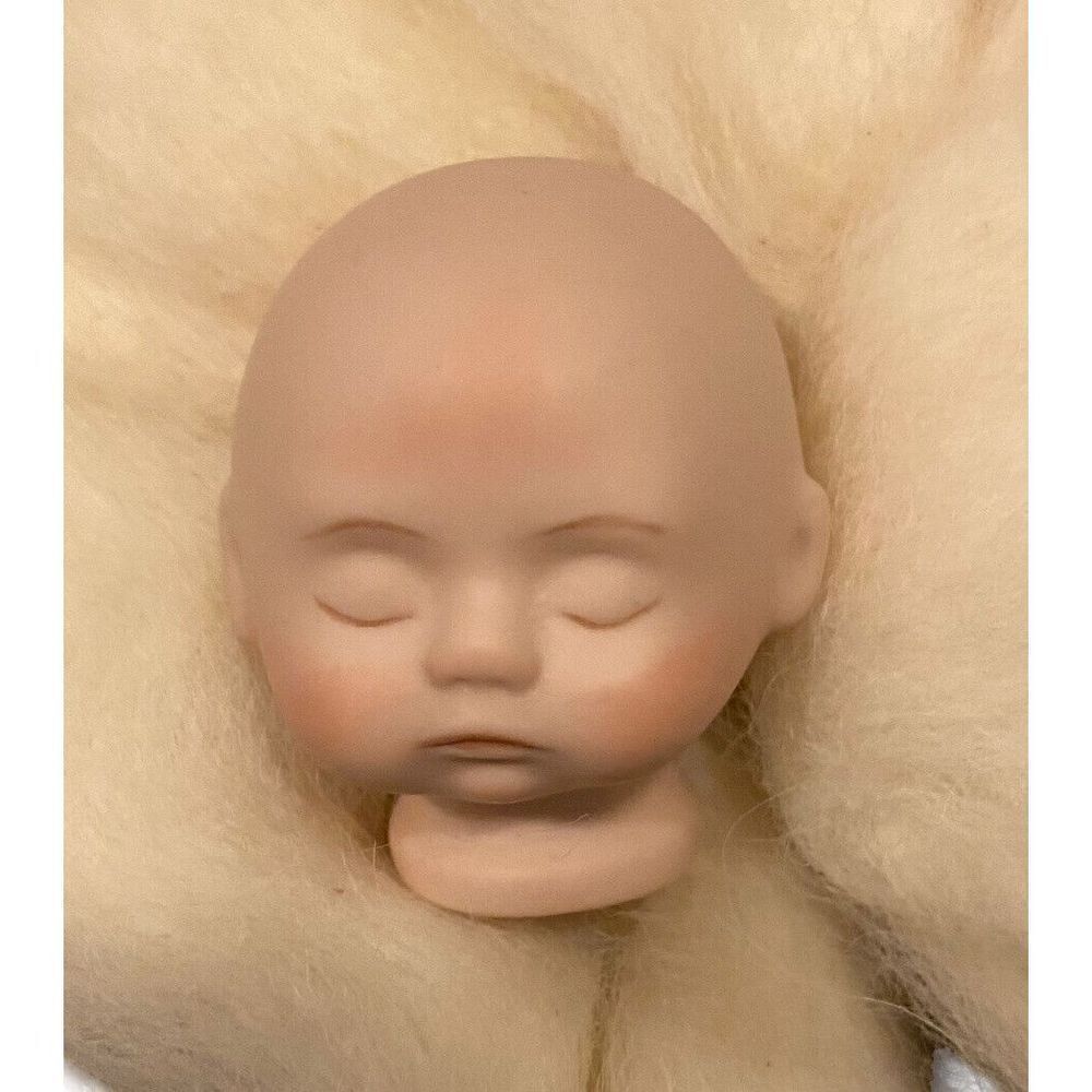 Imsco Signed Hutchens 1987 Small Porcelain Doll Head Eyes Closed 2"